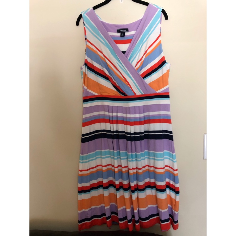 💐 Hello Spring Land’s End Wrap Front Fit and Flare Dress Size XL
